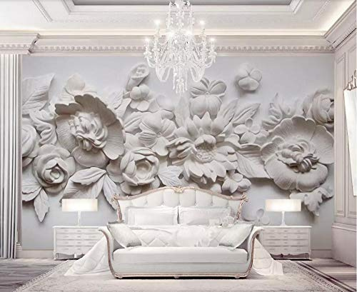 Pared Papel 3D Papel Pintado Murales De Pared Pintura Al Óleo Estilo Tridimensional Tallado En Escayola. Decoración Pared De Fondo Dormitorio Sala Tv Decorativo De Pared