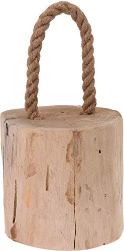 Stylish Teak Door Stop with Rope Handle | Novelty Wooden Doorstop