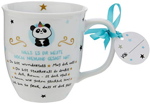 Hope & Gloria Tasse mit Motiv Falls es dir heute noch niemand gesagt hat | Kaffeetasse, Panda, Porzellan, 40 cl | Sprüchetasse, Geschenk lustig | 46252