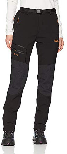 BenBoy Damen Wanderhose Wasserdicht Softshellhose Outdoorhose Winddicht Warm Gefüttert Winter Skihose Snowboardhose Trekkinghose,Schwarz,XS