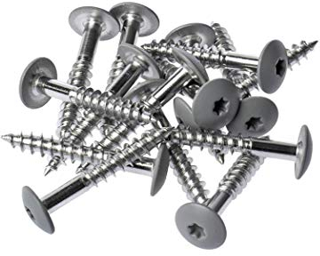 HPL- Shrauben, Fassadenschraube, Edelstahlschaube mit Kopflackierung | VIELE FARBEN | Faserzement, Holzpaneele, Alu Verbund (250, Staubgrau RAL7037)