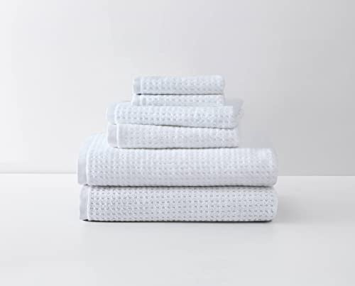Tommy Bahama Badetücher, hochsaugfähige Badtextilien aus Baumwolle, fusselarm und farbecht, Öko-Tex Zertifiziert, 6-teilig, Northern Pacific White (weiß)