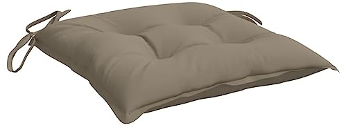 vidaXL Stuhlkissen 6 STK., Sitzkissen mit Bändern, Sitzauflage Outdoor Indoor, Stuhlauflagen Kissen für Gartenstuhl, Taupe 50x50cm Oxford-Gewebe