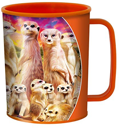 3D LiveLife Trinkbecher - Erdmännchen von DeluxeBase. 3D Linsenförmige Safari Plastikbecher. 300ml Becher für Kinder mit Original Kunstwerk, lizenziert von bekannt Künstler, Michael Searle