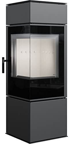 KRATKI Stahlofen Thor | mit Verglasung | Erfüllt die Norme BImSchV Stufe 2, 15a B-VG | Ideal für normales Zuhause & mit Rekuperation-System (32-TDJH-6L3F)