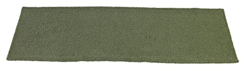 FRANK FLECHTWAREN Tischläufer Moosgrün, Teddyfell-Optik, Rückseite weiß, 100% Polyester, Maße: 40 x 140 cm