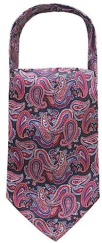 WANYING Herren Krawattenschal Ascotkrawatte Schal Cravat Ties Halstuch Classic Retro Schick für Gentleman - Paisley Bordeaux Schwarz