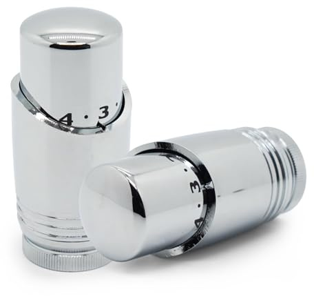 VANCOCO Thermostatic Valve Head - Vancoco Modern TRV Head Manual Radiator Valve Thermostatic Radiator Valve MRV Thermostatic Valve Head M30x1.5 Radiator Valves(Chrome)