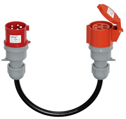 AFYEEV CEE Adapter 32A Stecker Auf 16A Kupplung, 3-Phasig, 400V | CEE 32A Stecker-CEE 16A Buchse Adapter, Adapter 32A Auf 16A, Schutzart IP44