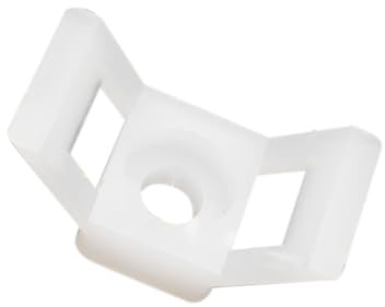 FEEIMOL 100 Piezas Bases Sujeción Cables Nylon Soportes para Bridas de Cable Tornillo Montaje Cables Abrazaderas para Gestión de Cable Eléctrico Hogar Oficina Blanco