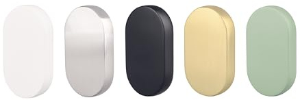 Natural Goods Berlin Möbelgriffe rund OVAL 1 Stück Grün / 16mm Lochabstand/Schrankknöpfe passend für 15-22mm Türstärken/Griffe für Küchenschränke, Kommoden, Sideboard etc.