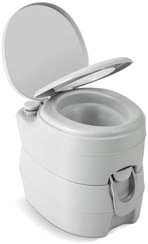 COSTWAY 20L Toilette Portatile con Serbatoio d'Acqua Rimovibile a Maniglia, WC Chimico Comodo per Campeggio, Water Portatile per Adulti e Anziani, Supporto Carico 150kg, 45 x 40 x 42 cm