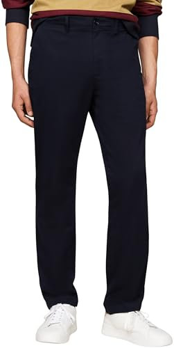 Tommy Hilfiger Chino Homme Denton Chino Satin Straight Fit, Bleu (Desert Sky), 32W/33L