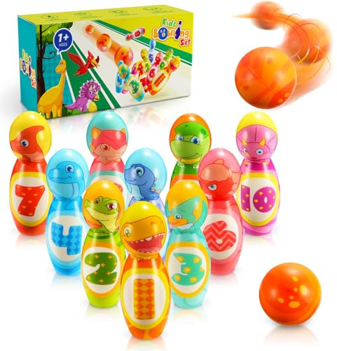 Hapikids Bowling Set für Kinder - Montessori Spielzeug mit 12 Stücken, ab 3 Jahre, Outdoor Spielzeug für Jungen 3-6 Jahre