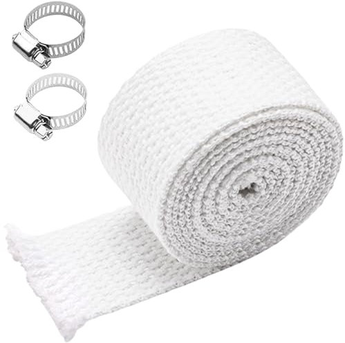 Cinta de protección térmica para tubo de escape, color blanco, 25 mm, calefacción auxiliar, 400 cm, banda de protección térmica para tubo de escape, tubo resistente al calor, funda