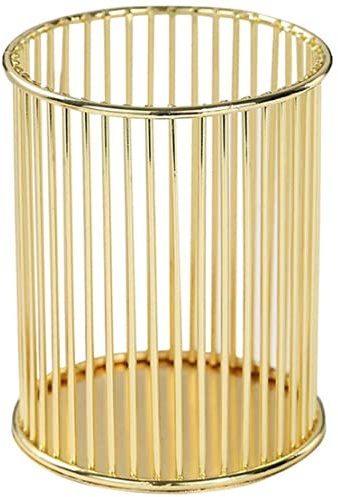 Desktop Stationery Organizer Gold Metal Stifthalter für Schreibtisch, Make -up -Bürstenorganisator, Metallbleistiftbecher, Make -up -Pinselbecher, Bleistifthalter, Büro- und Hausorganisator