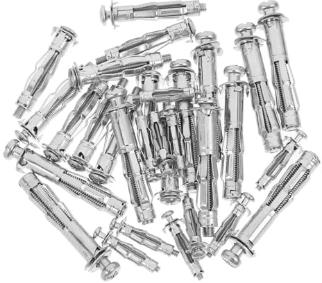 Anclaje de Pared Hueca de Acero Galvanizado, 30 Piezas, Rosca Estable