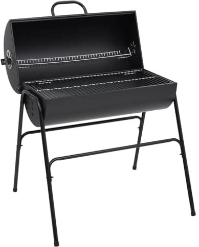 WXPXYBF Barbecue à Baril avec 2 grilles de Cuisson Noir 80x95x90 cm Acier