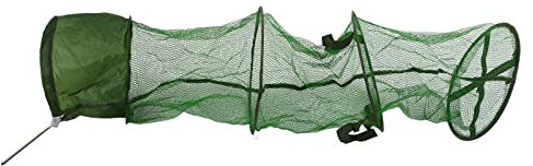 Cesto da Pesca, Paniere di Pesce a Rete da Pesca Pieghevole Pesca Pieghevole a Gabbia in Nylon Cestino a Gabbia in Acciaio Inossidabile Portatile per Accessori per la Pesca
