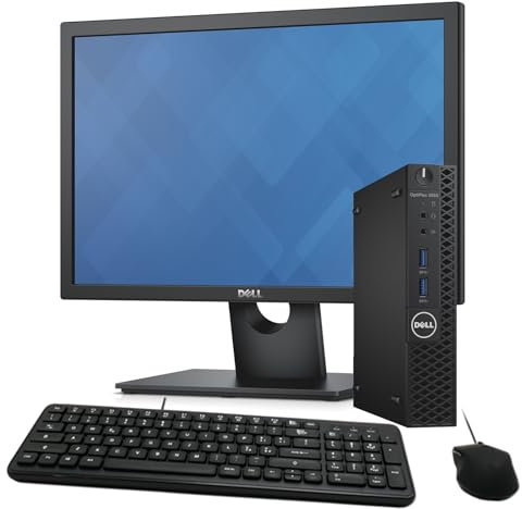 Dell PC POSTAZIONE COMPLETA Computer Desktop Mini Core i5 Ram 8Gb SSD 512GB, Monitor 20 HD+, Mouse e Tastiera USB, Pennetta WIFI, Windows 11 Pro (Ricondizionato)