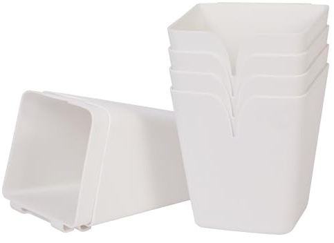 AYVANBER Paquete de 6 portavasos colgantes para carritos rodantes, almacenamiento de cesta de carro, accesorios de carrito rodante, soporte para lápices de maquillaje, contenedor de plantas (blanco)