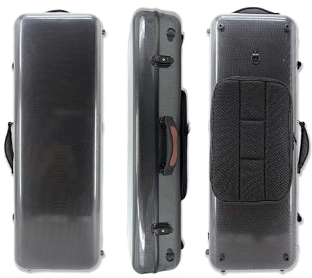 Conboxus Viola Case With Lock,Carbon Fiber rectangular box For15-17inch Adjustable,Lightweight,Adjustable Straps,Waterproof Durable (black)
