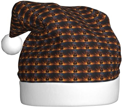GUOLGP Gorro de Navidad con estampado de guitarra eléctrica, gorro de Papá Noel, celebraciones, unisex, accesorio de disfraz de fiesta de Navidad