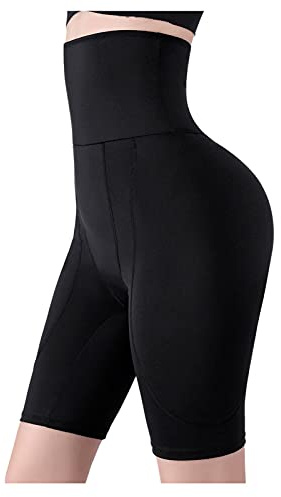 LYGXWJFC S-6XL Shapewear för kvinnor Magkontrolltrosor med avtagbar höftstoppad rumpalyftare Lår Slimmer BoyShort (Färg: Svart, Storlek: L)