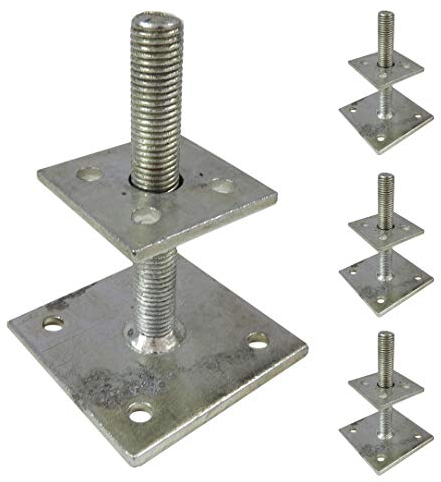 Lot 4 ancrages poteau hauteur réglable