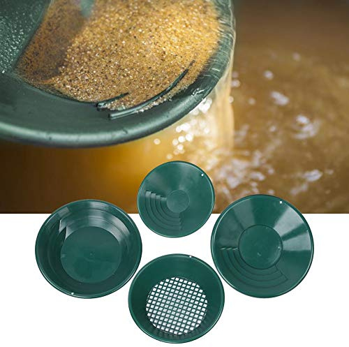 Gold-Pfannen-Set, Schwerkraftfalle, Goldminen-Pfanne, Goldwaschpfanne, Minensuchsuchdetektor, traditionelles Gold-Waschmaschinen-Werkzeug in Alluvial-Goldabbau und Goldforschung für Zinn, Diamanten, 4