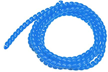 sourcing map Gaine flexible en spirale pour gestion des câbles Bleu 8 mm x 10 mm Longueur 2 m