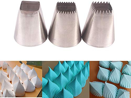 BLUGUL Carré Douilles Pâtisserie,3pcs Douilles à Glaçage, pour Glaçage de Gâteaux, Outils de décoration de pâtisserie, Carré