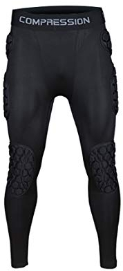 QIKEGooods Pantalones Acolchados de Portero para Hombre, Equipo de protección de fútbol, Traje de Entrenamiento para fútbol, Rugby, Baloncesto, Paintball, Pantalones Protectores de Cadera