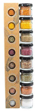 GLOSA MARINA Gourmet Salze, Salz aus Mallorca als ideales Gewürze Geschenkset/Salzset besondere Geschenke aus Meersalz, 8 x 25 g, 200 g