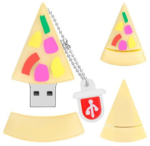 64GB USB Flash Drive Pizza-Shaped, BorlterClamp Novelty Memory Stick USB Drive Thumb Drive for External Data Storage