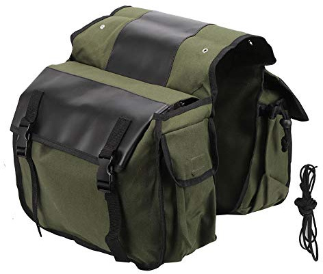 Portaequipajes Trasero para Bicicletas, Alforja Plegable de Lona para Bicicleta, Organizador Almacenamiento de Equipaje para Maletero de Bicicleta de Montaña, Bolsa Portabicicletas, Capacidad(Verde)