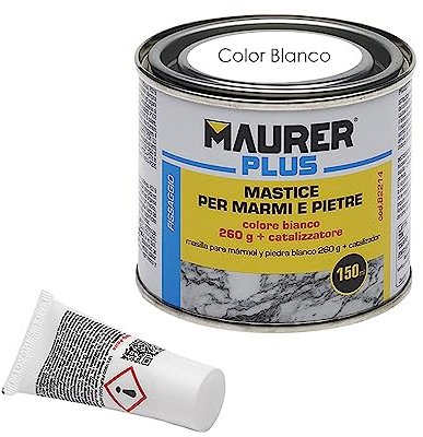 MAURER Masilla Para Marmol/Piedra 150 ml. Color Blanca