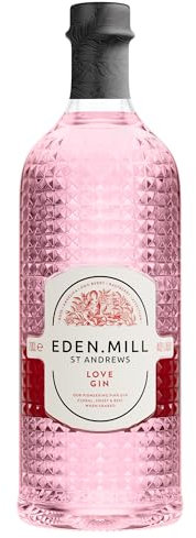 Eden Mill Love Gin - Scottish Light Pink Gin - Raspberry, Rose, Goji Berries with Botanicals - 70cl, 40% ABV