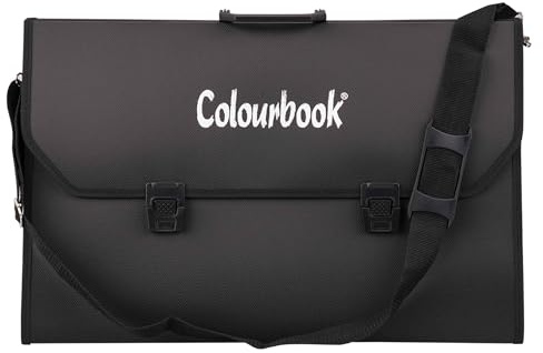 Colourbook Valigetta Portadisegni Rigida Per Trasporto Sicuro E Ordinato In Polipropilene 36x53 Cm Con Tracolla E Doppia Chiusura Clip Made In Italy Nero