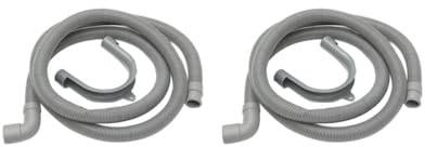 2 Set Flexible Elbow Drain Hose Pipe with Bracket for Washer Washing Machine 2.5m
