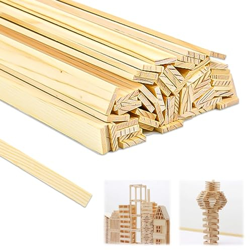 SLTAXAR 60 Stück Rührholz Holzspatel 258 * 16 * 3mm Farbrührspatel Modelbau Holzleisten zum Basteln Kiefer Holzstäbe Bastelholz Stäbe Pflanzenanzucht Rührstab zum Rühren von Farben Lack Epoxidharz
