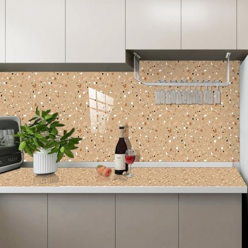 Selbstklebende Tapete Brauner Schwarzer Druck Strukturtapete Wandtattoo Schlafzimmer Tapete Selbstklebend Vliestapete Wallpaper for Living Room Tapeten Langlebig Wandschutzfolie 40x100cm/2 Pcs