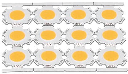 TOPINCN LED-Chip, 12 Stück, COB-Lichtemitter-Komponente, 5 W, 15–17 V, Innenbeleuchtung, Lampenzubehör für Heimwerker, Strahler, Downlight, Deckenleuchte, Tischlampen (Warmes Licht)