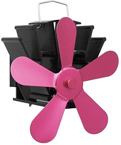 HPTHLY Wall Mount Fireplace 5 Blades Heat Powered Stove Fan Log Wood Burner Quiet Home Fireplace Fan Efficient Heat Distribute