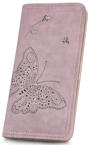 KITEVIUN RFID Wallet Women Ultra Slim Thin Womens Wallet Compact Clutch Long Ladies Wallet for Women PURPLE