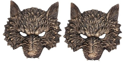 TOYANDONA Werwolfkostym 2st Halloween Wolf Maske Kostümzubehör Halloween-tier Masken Für Erwachsene Halloween-horrormasken Halbmaske Wolf 3d-maske Kostüm Maske Halloween-maske Masken Tiere Maske Pu