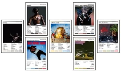 Stussy Canvas Wall Art - Poster con album musicale autografato in edizione limitata, 7 pezzi, decorazione estetica per dormitorio per adolescenti