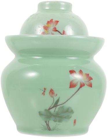 TOPBATHY Ceramic Pickle Jar Lid 1.2 Jin Sealed Storage Container Home Use Pickle Sealing Jar and Vegetable Fermentation