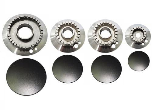 Franza - Kit 4 bruciatori per Smeg completi di piattelli spartifiamma per cucina piano cottura 4 fuochi - Made in Italy - SM23/1 - Prodotto originale