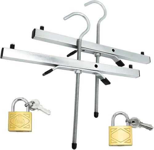 2 Pcs Ladder Clamps,43 * 39.5 * 22cm Heavy Duty Ladder Roof Rack Clamp Clamps Lock,2 Pack Locks Lockable Safe Ladders Universal Roof Rack Clamp Locks with 2 Free Padlocks Included for Roof Rack
